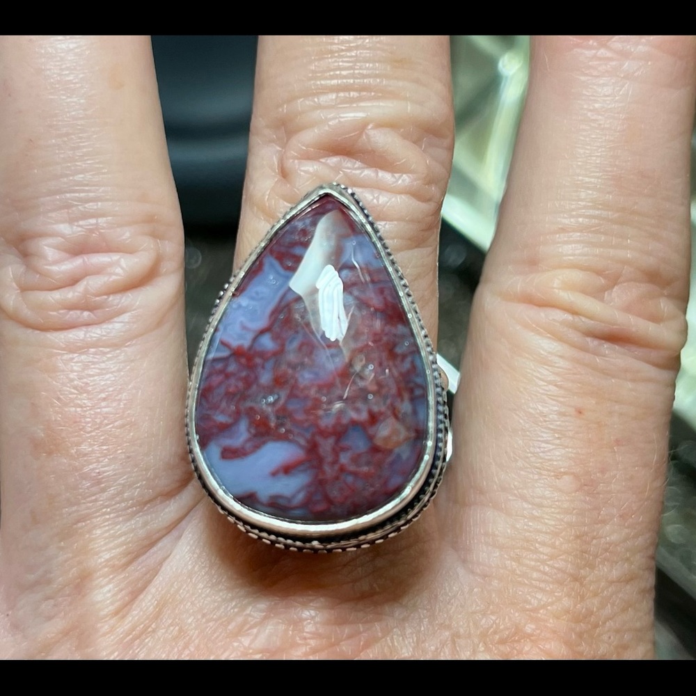 Handmade Sterling Silver Bloodstone ring - Picture 9 of 9